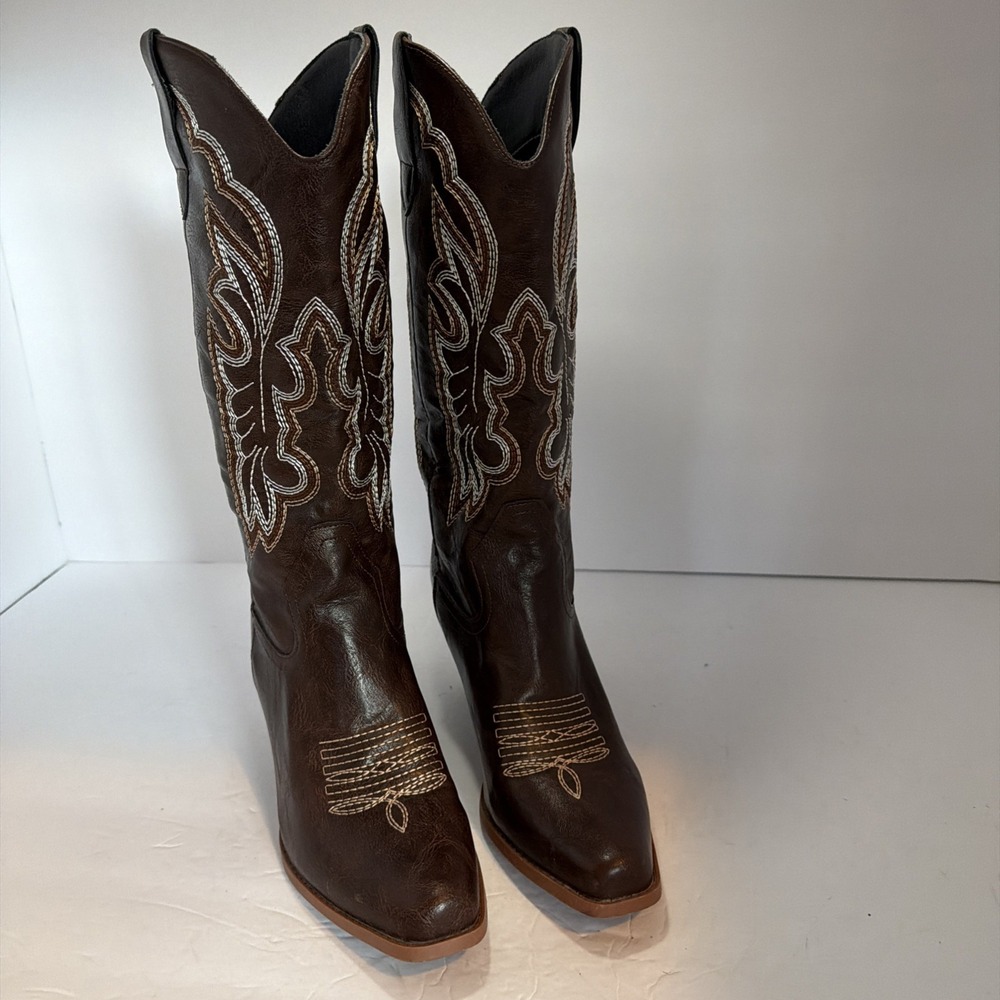 brown cowboy boots women 7